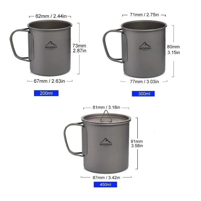 Widesea Titanium Camping Mug – Lightweight Outdoor Travel Cup 4