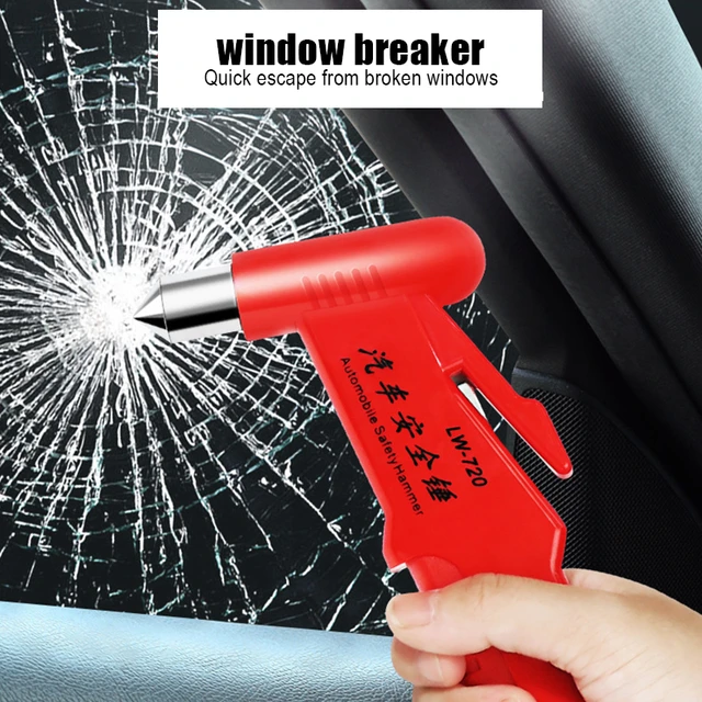 2in1 Emergency Escape Hammer Car Window Breaker Break Crystals And