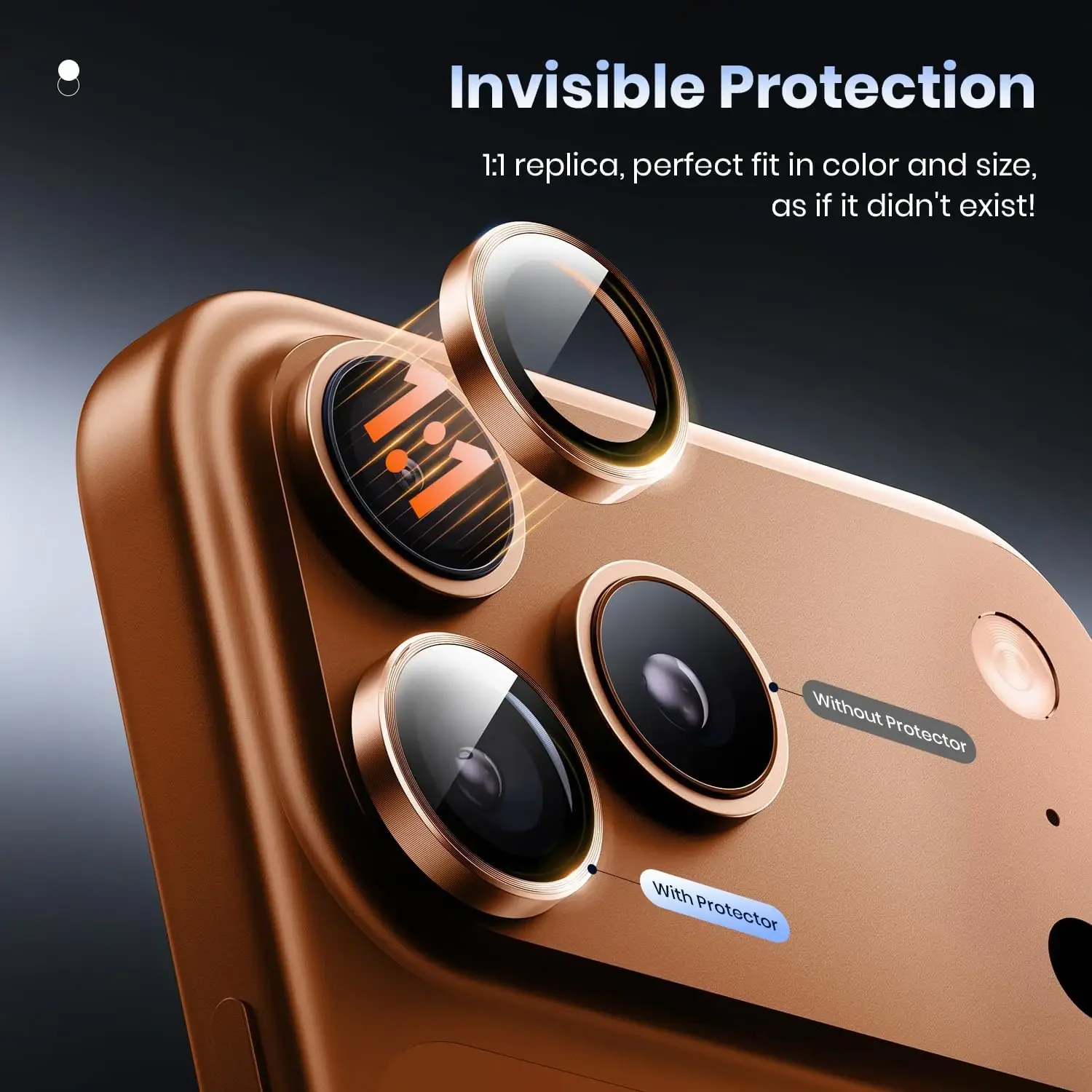 1-3 قطعة غطاء حامي عدسة الكاميرا البرتقالي آيفون 1...