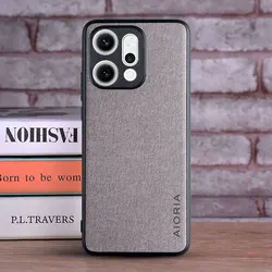 Luxury Textile Leather Phone Case Coque for OPPO Reno8 T 5G (Light Gray)