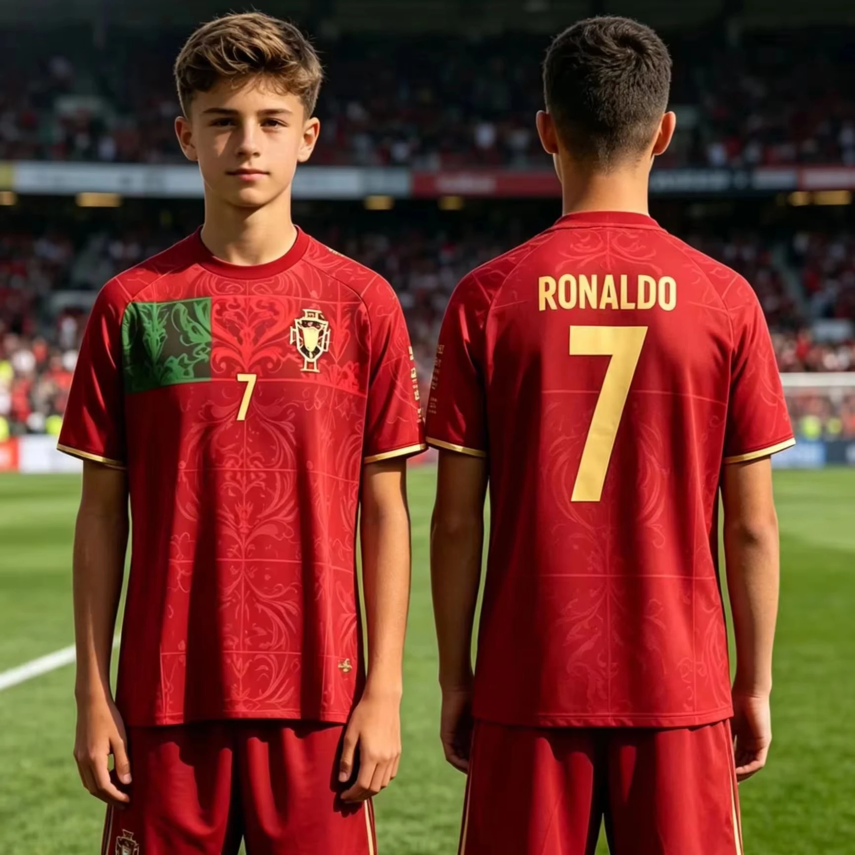 2026 Ronaldo Portugal Trikot Top Herren T-Shirt Damen T-Shirt Jungen Top Schnelltrocknend Kurzarm Kinder T-Shirt Familien-Set