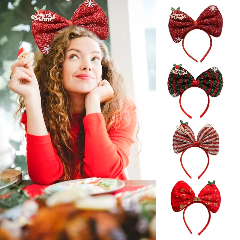 New Christmas Sen Deer Horn Hair Band Female Santa Claus Hair Band Headwear Holiday Dress Headband Headwear