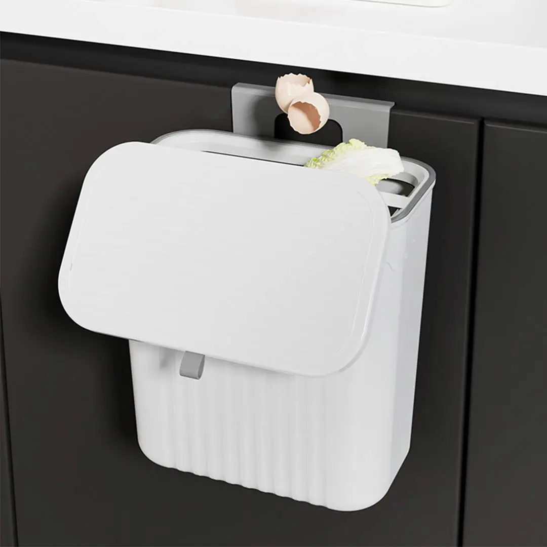 

Hanging Trash Can For Kitchen Large Capacity Kitchen Recycling Garbage Basket Bathroom Wall Mounted Trash Bin with Lid
