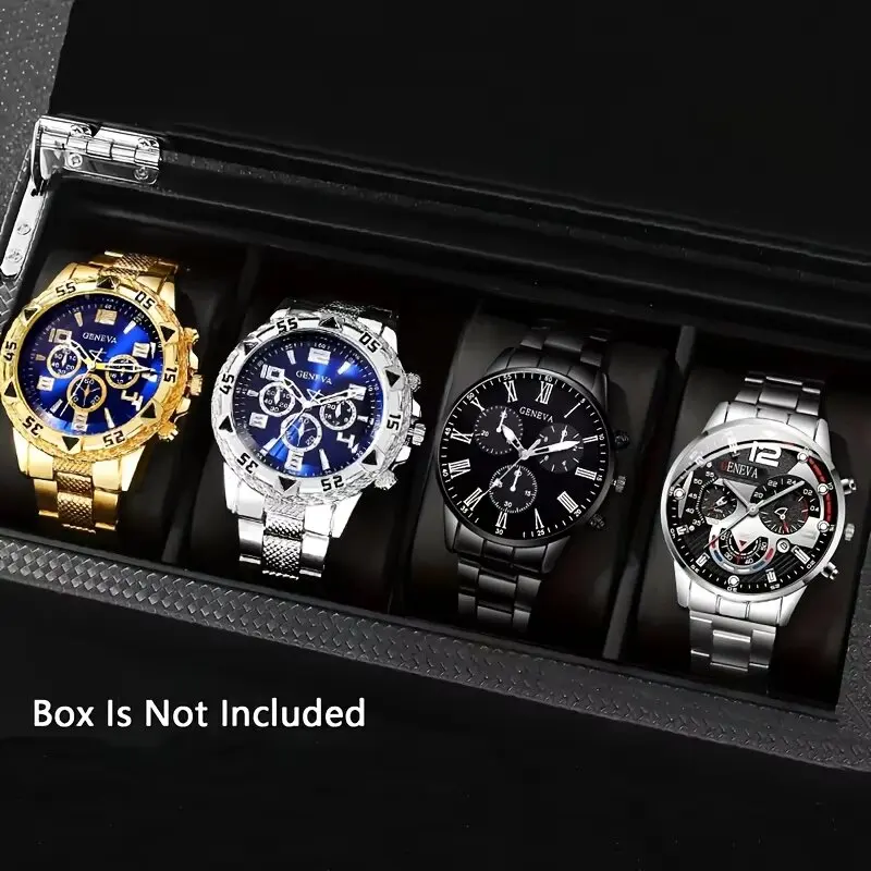 1/4PCS Luxury Big Dial Mens Quartz Watches Fashion Men Business Watch CLock Gift Reloj Hombre Without Box