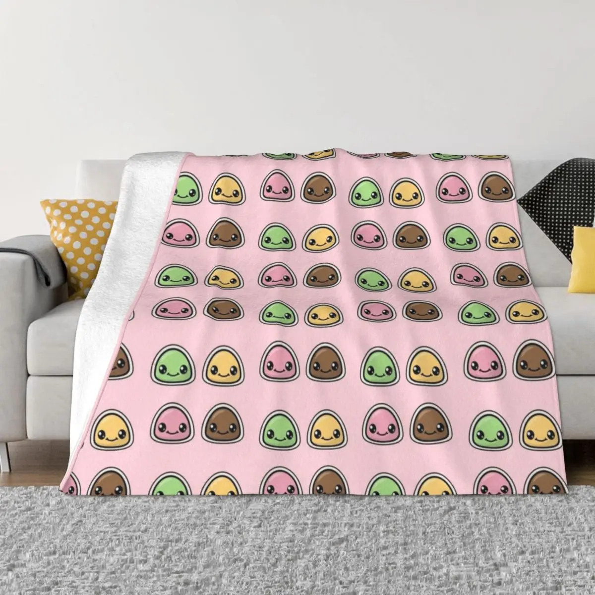 

Happy Mochi Throw Blanket Soft Plush Plaid Blanket Fluffy blankets and blankets Flannels Blanket