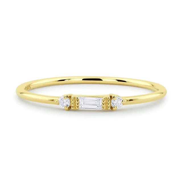 Handmade Eternity Promise Gold Crystal Ring AAA CZ Zirconia Engagement Wedding Band Rings for Women Men Finger Party Jewelry 12