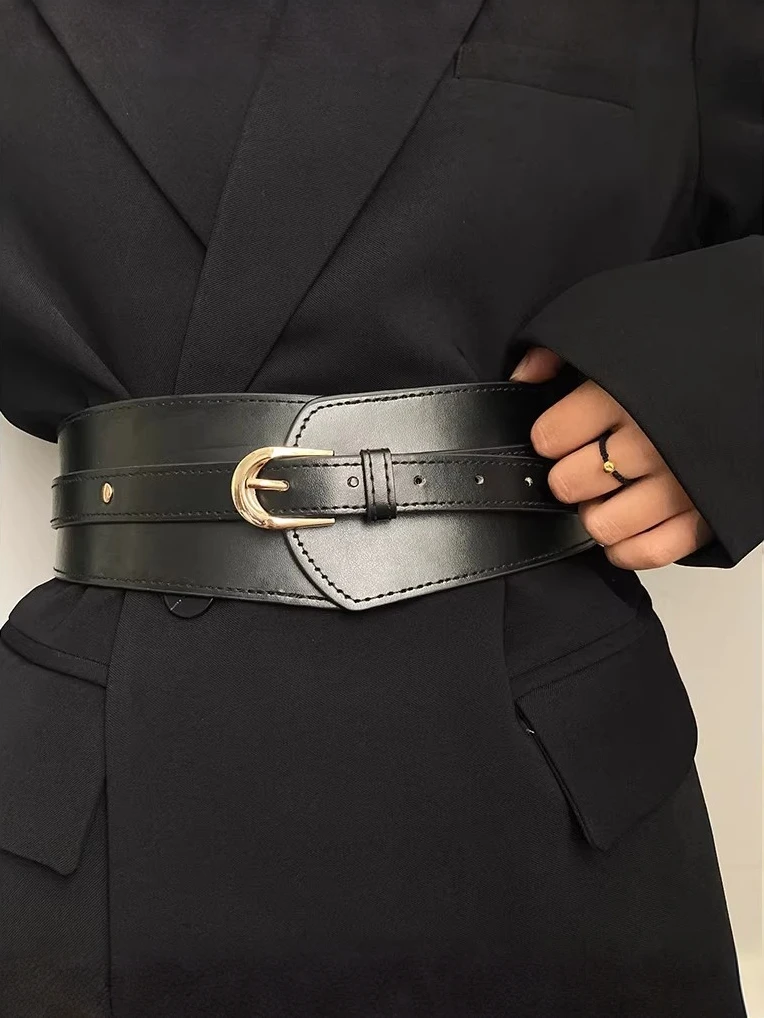 Metallschnallen-Taillengürtel, schlankmachender PU-Gürtel, für Kleider und Mäntel, elegante Taillendekoration – Detail 2