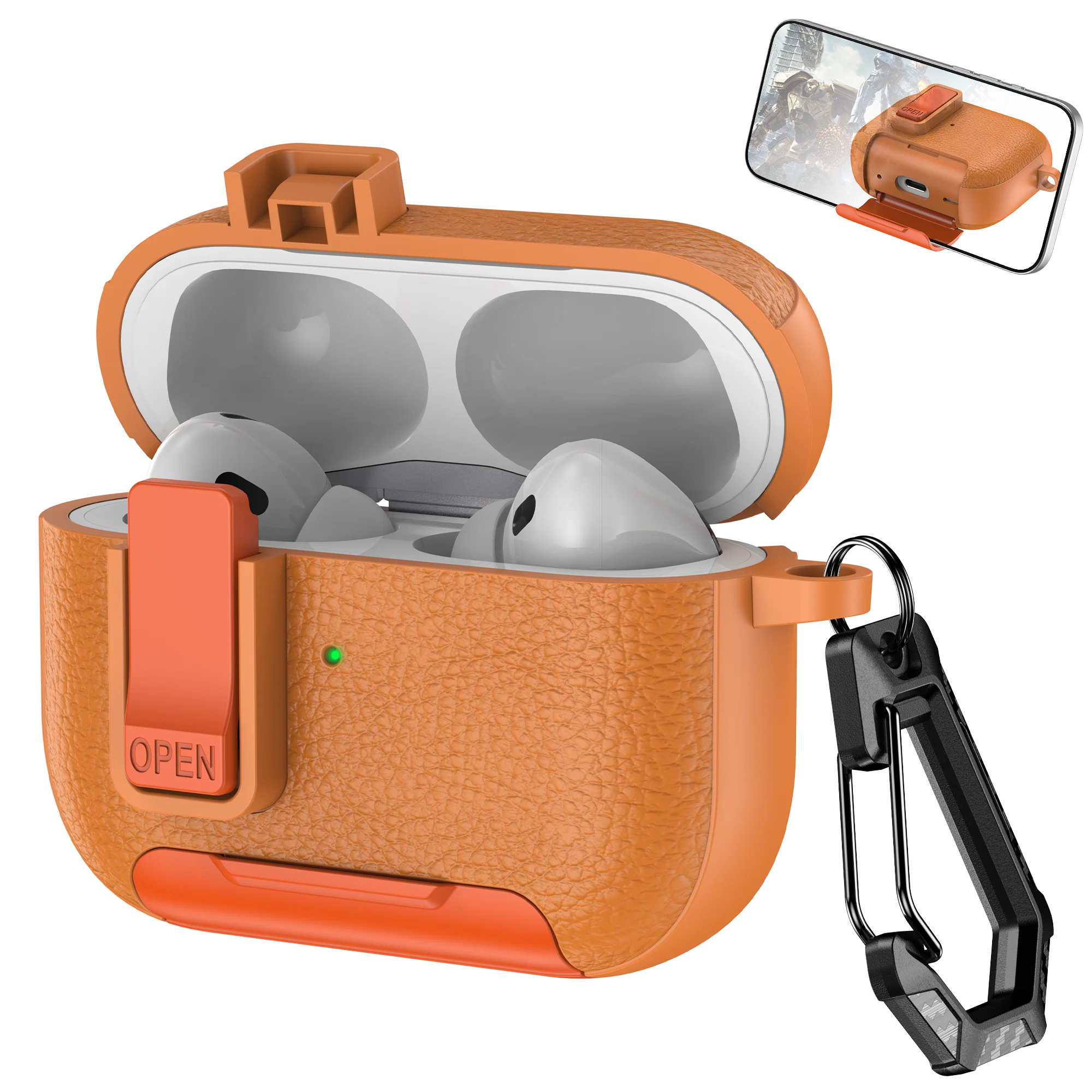 Versatile Bluetooth Headset Case with Hook and Phone Holder Feature