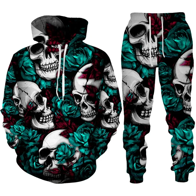 

New Men's 3D Leopard Print Hoodie Pants Set Fashion High Street 2 Pieces Suits Casual Men's Jogging Loose Tracksuit Sportswear