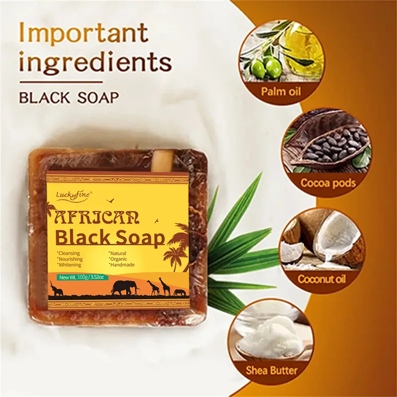 African Black Soap Deep Cleansing Exfoliator To Relieve Dry Rough Delicate Skin Body Cleansing Hand Soap hand soap