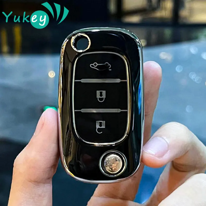 Key Case Cover Key Case 3 Buttons TPU Key Case Cover For LADA Vesta Granta XRay Kalina Priora Sedan Sport For Renault Fluence Clio Megane Mercedes