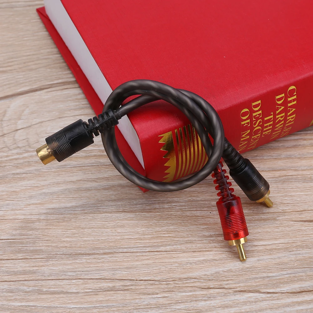 1pc 27cm 1 RCA Female to 2 RCA Male Splitter Cable for Car Audio System