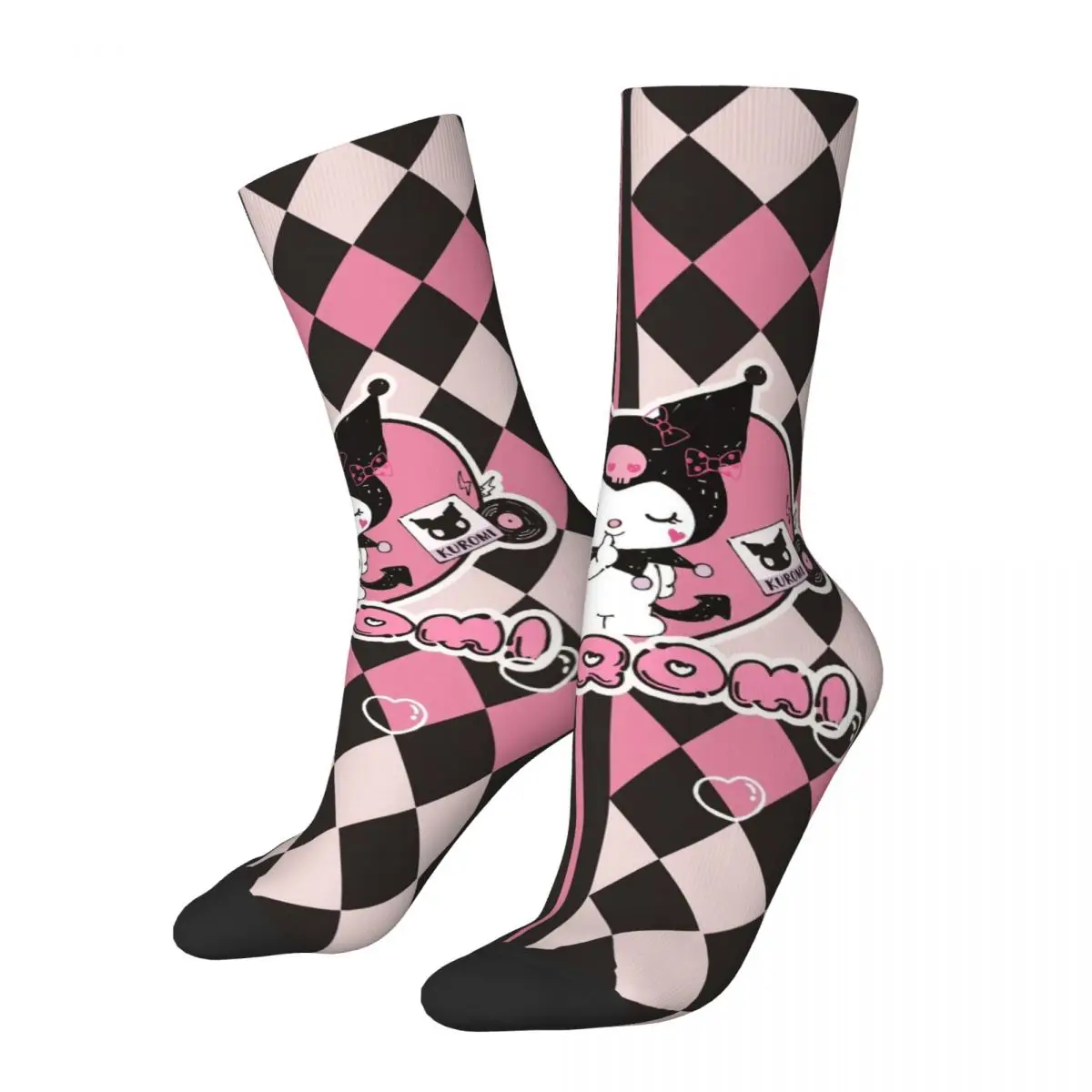 

Веселые забавные мужские носки в стиле Харадзюку Kuromi, милые женские носки с мультяшным графическим рисунком, весна, лето, осень, зима