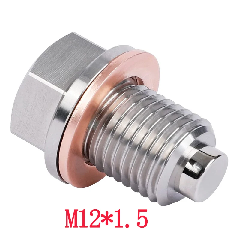 M14 x 1.5 M12 M16 M18 M20 M24 Magnetic stainless steel Oil Drain Plug Sump Drain Nut Bolt with 1 Copper Gasket oil drain plug gasket,oil drain plug seal washer