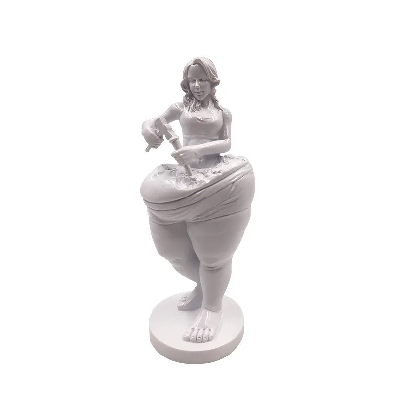 

Creative Resin Statue Gifts Weight Loss Goddess Ornaments Home Decoration Crafts Yoga Fat Girl Desktop Room Decor Accessories