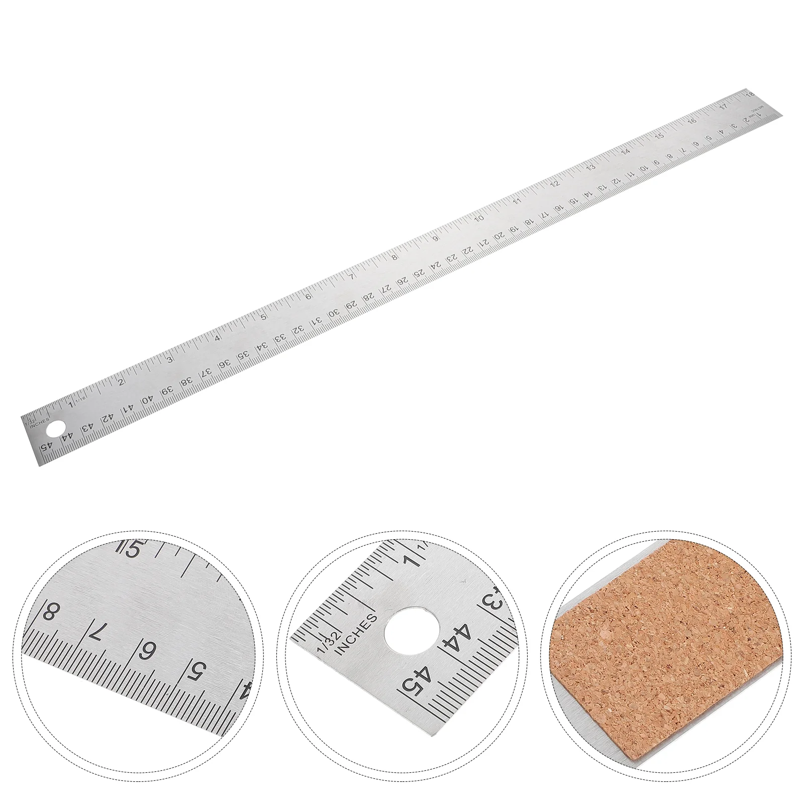 

Villcase 18 Inch Ruler Stainless Metal Drafting Measuring Set Inches Centimeters Construction Distance Meters