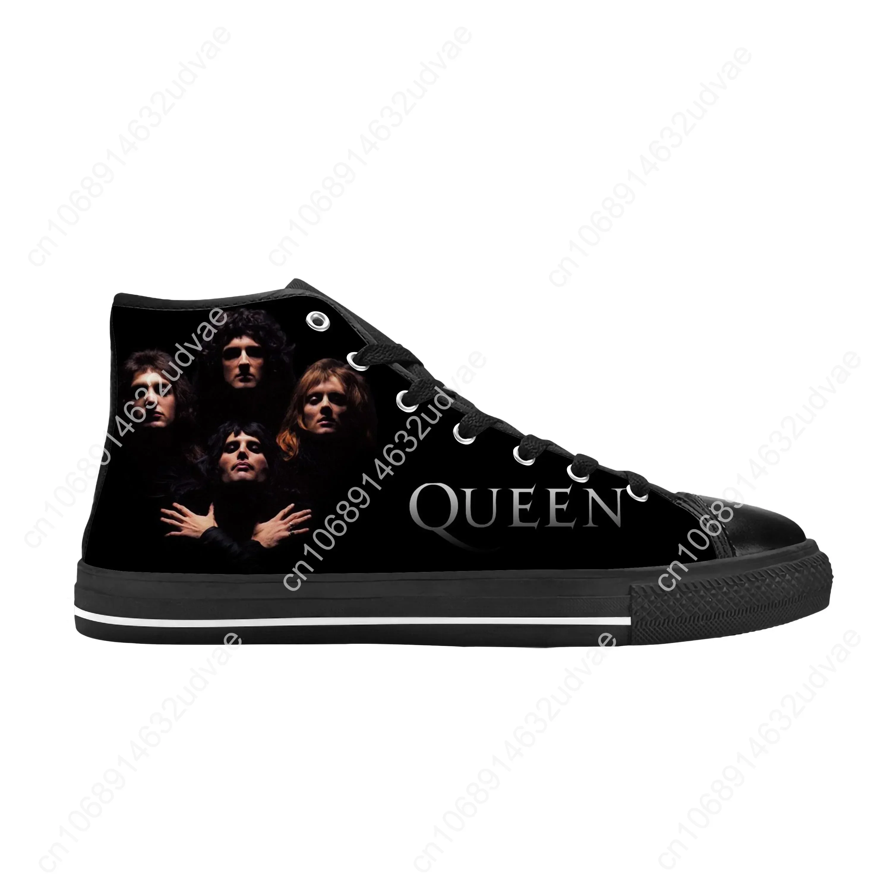 Freddie Mercury Rock Band Music Singer Queen Cool Casual Cloth Shoes High Top Comfortable Breathable 3D Print Men Women Sneakers