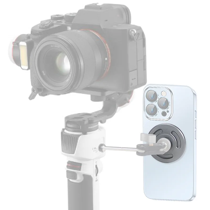 범용 자기 전화 홀더베이스 1/4 삼각대 어댑터 용 나사 구멍 IPhone 15 용 볼 헤드 짐벌 이동식 핸드폰 스탠드