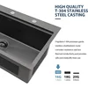 33 Inch Black Drop In Kitchen Sink   Worktation Kitchen Sinks Handmade Deep Basin With Cutting Board, 33"x19"x10" 3