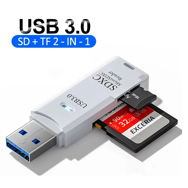 2 In 1 Multi Functional Card Reader USB 3.0 Micro TF SD Memory Card Reader High Speed Adapter Flash Drive For Laptop Accessories