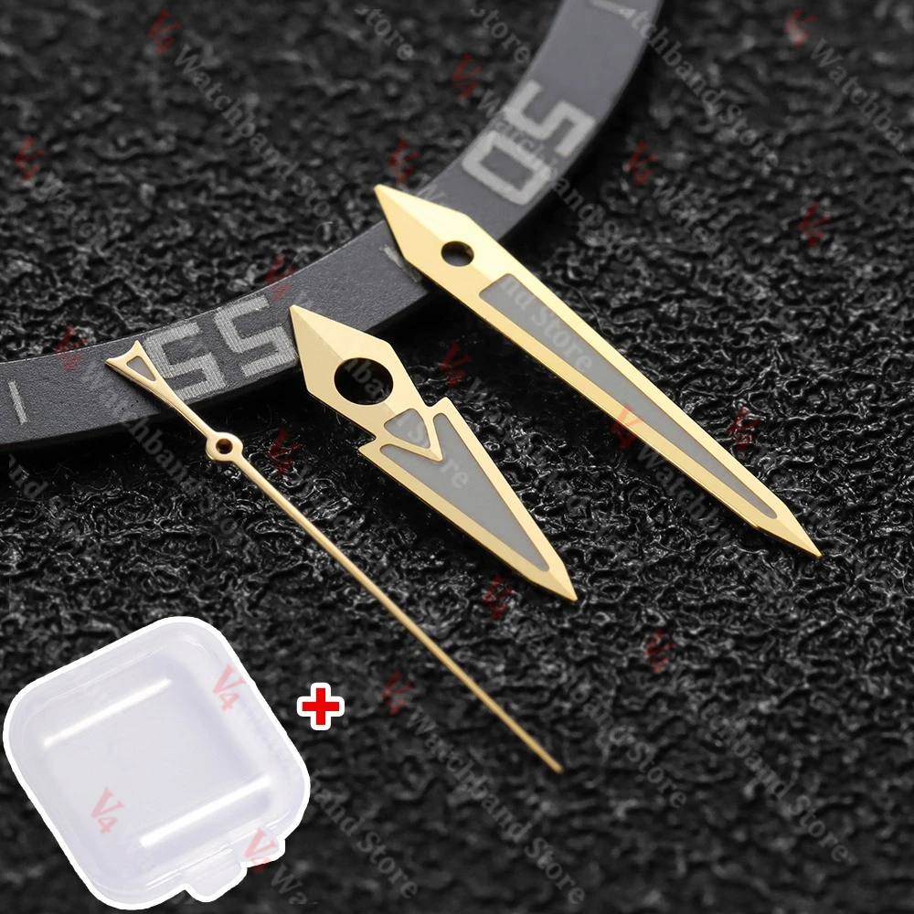 Luminous Green Watch Hands with Silver, Gold, and Rose Finishes – C3 Replacement Parts