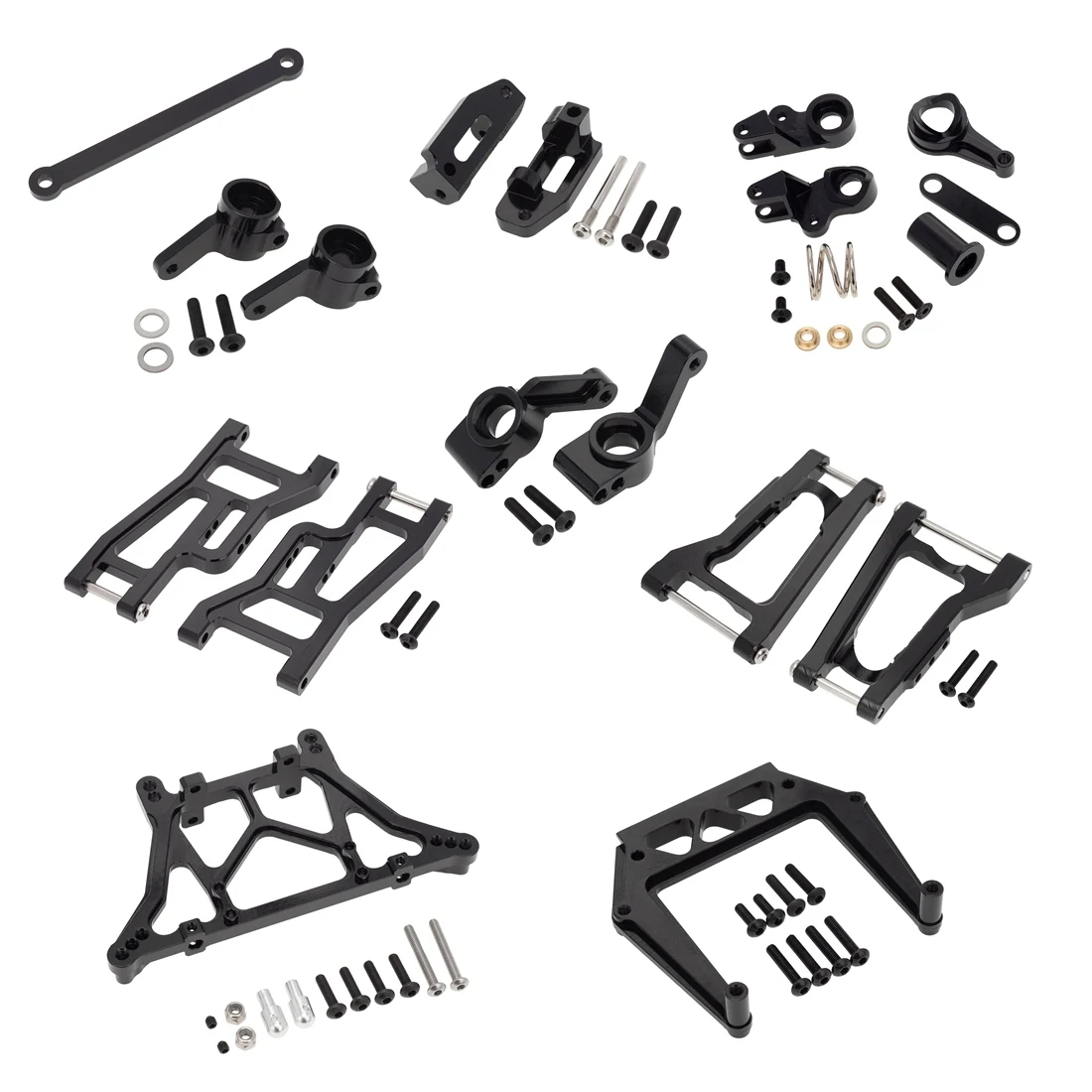 

Metal Upgrade Accessories Kit Steering Block Hub Carrier Suspension Arm Set for Traxxas Drag Slash 1/10 RC Truck Parts,2