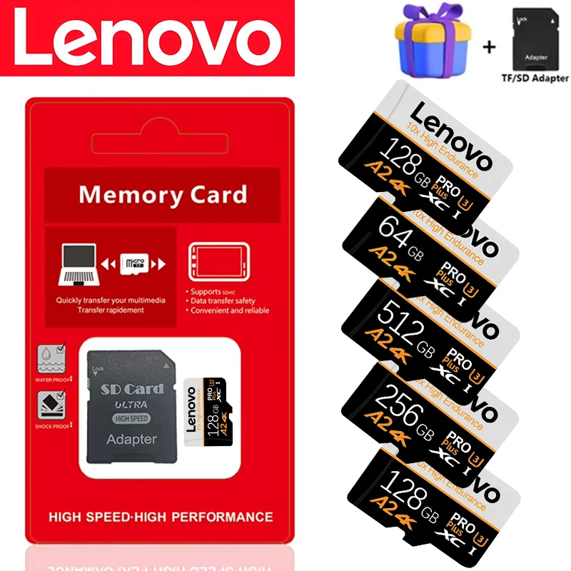 레노버 마이크로 TF SD 카드 256GB 128GB 고속 메모리 카드 16GB 5..