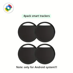 Android Bluetooth Tracker Tag - Smart Tag Locator Device & Item Finder with Google Find Hub App Compatibility (4 pcs black)