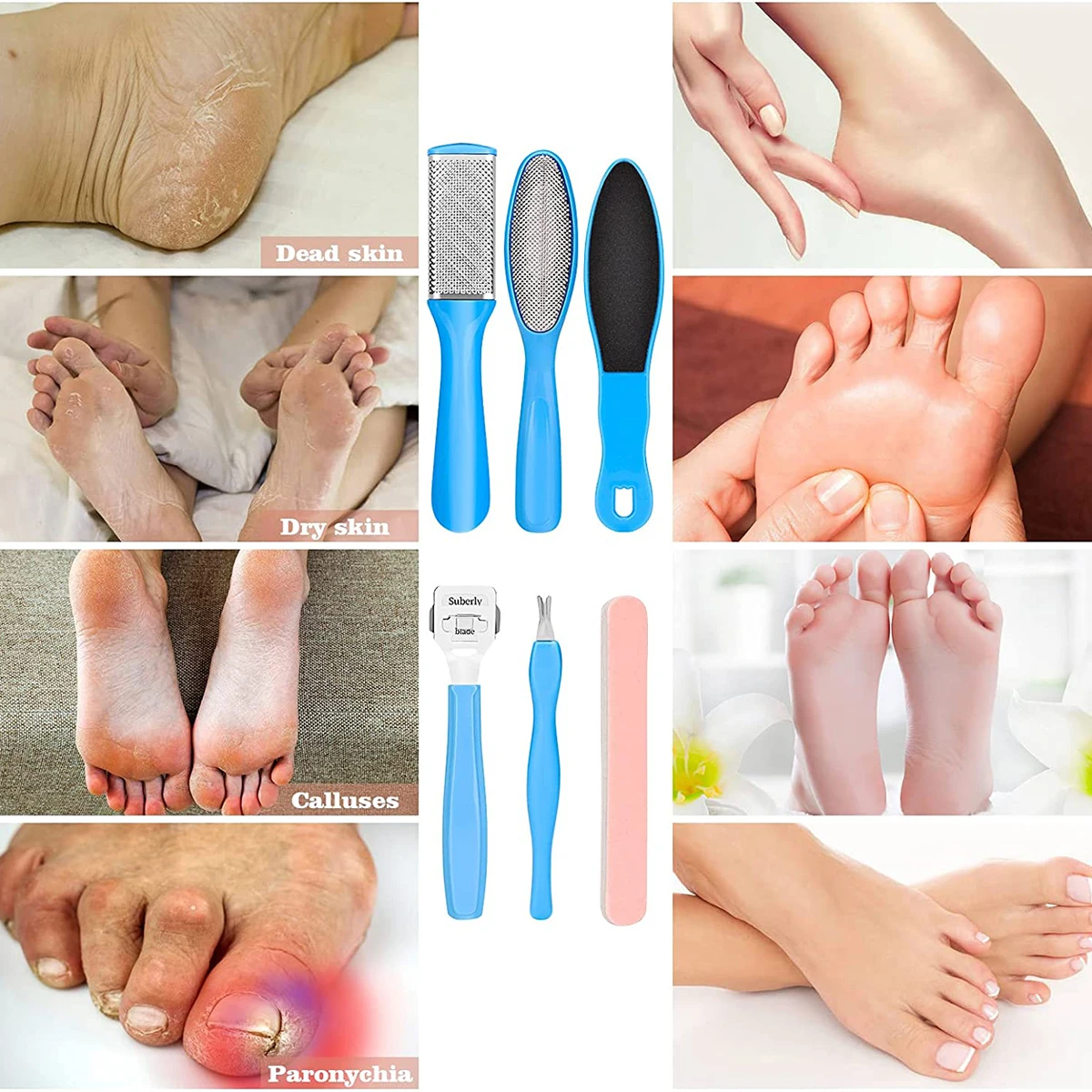 Dr Foot Pedicure Tools for Feet - 8 in 1 Pedicure Kit