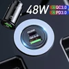 Dual USB Car Charger 48W Fast Charing USB C PD Car Cigarette Socket Lighter For iPhone Samsung Huawei Charger Power Adapter phone charger,car charger,phone charger adapter,car phone charger