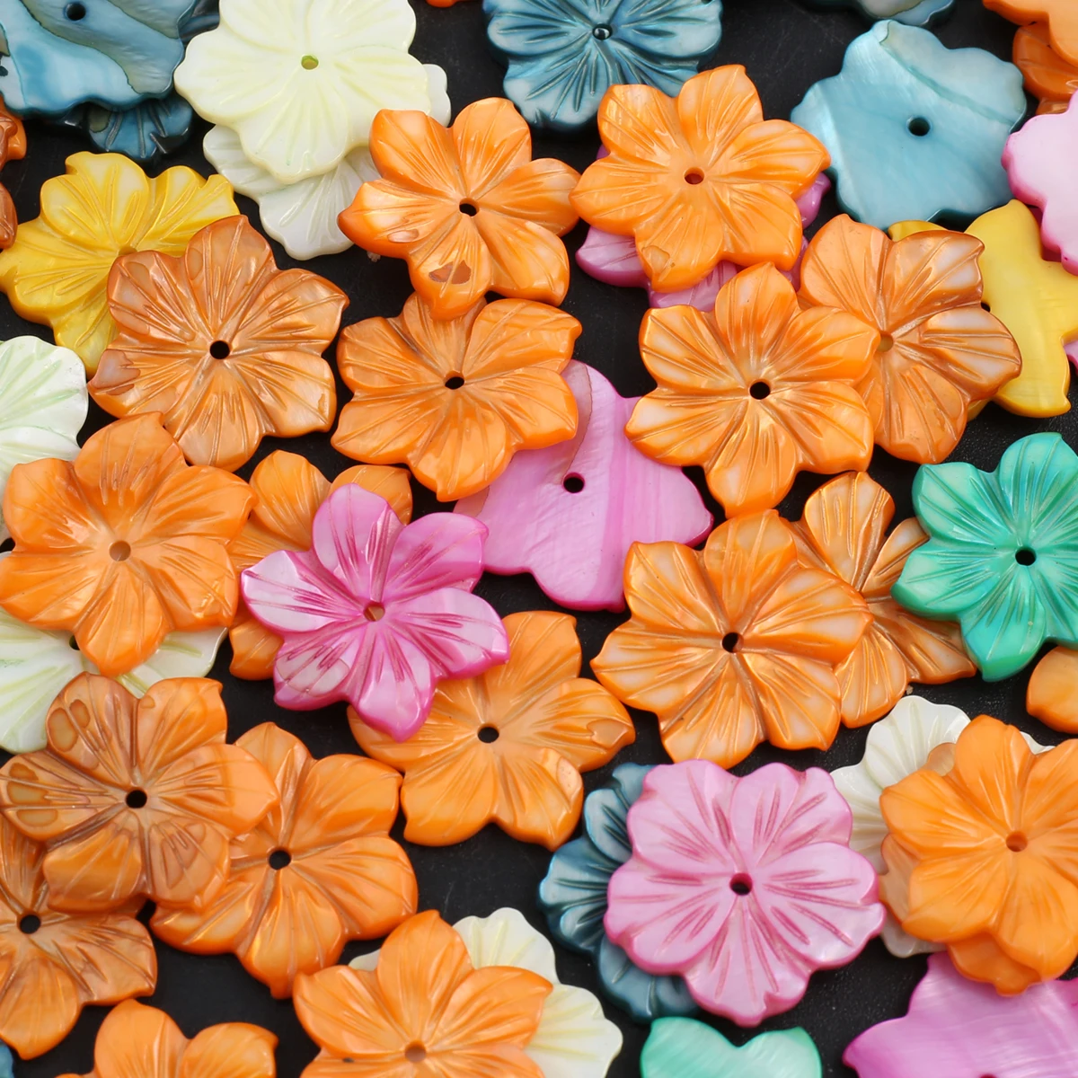 

10pcs Natural Shell Flower Bead Accessories Hexapetal Flower Shell Loose Beads for Jewelry Bracelet Accessories Wholesale 21mm