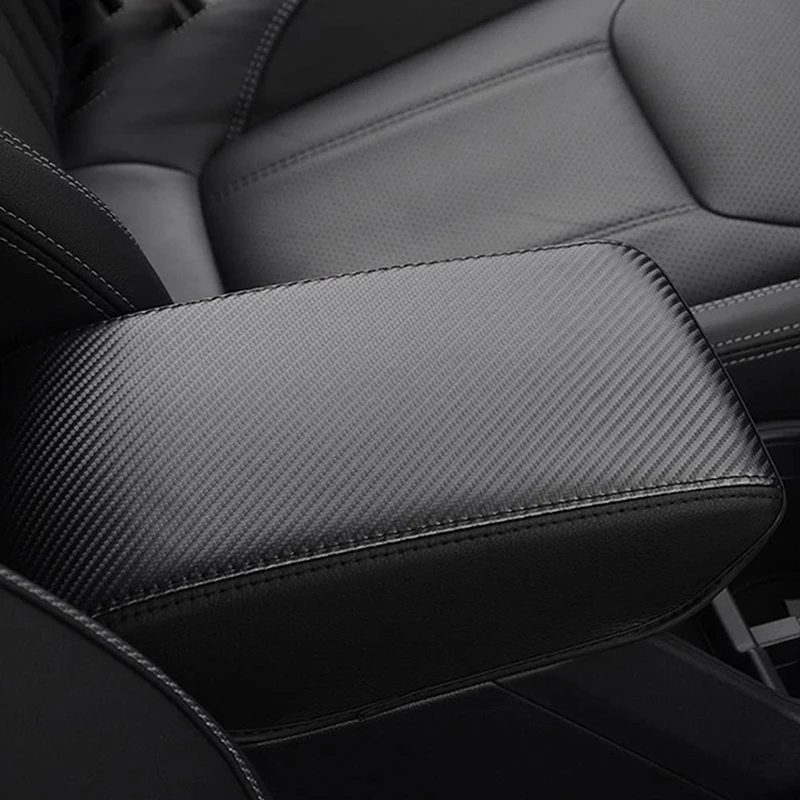 Carbon Fiber Center Console Armrest Cover Armrest Cushion Pad for