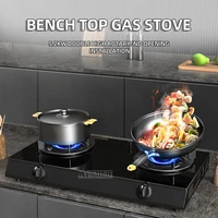 Household Stainless Steel Two Burners Gas Stove Kitchen Double Cooktop Energy-saving Gas Stove 1