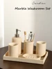 Wabi sabi Style Natural Marble Wash Set Electric Toothbrush Holder Soap Tray Bathroom Push Bottle Kitchen Storage Home Decor 1