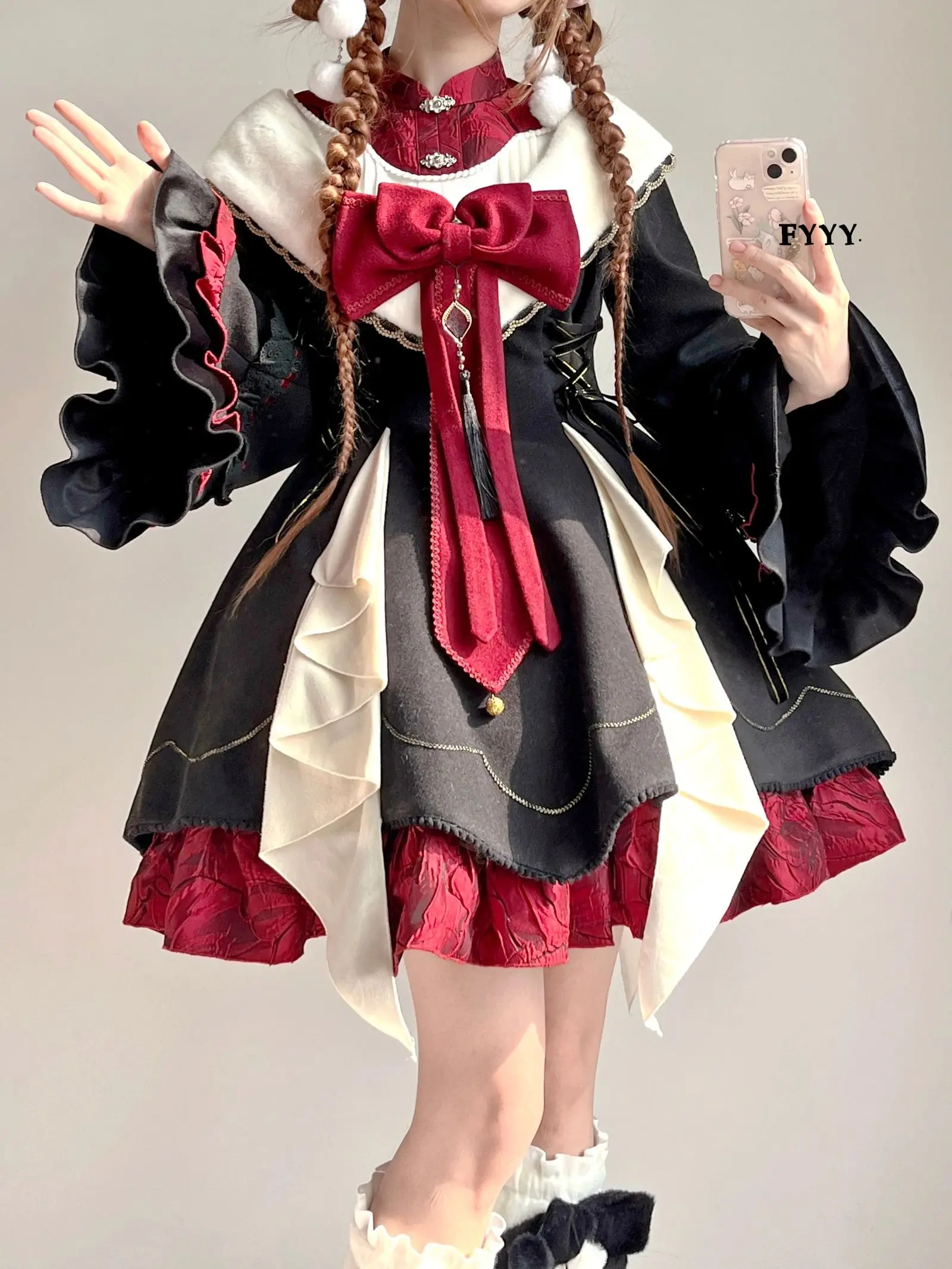 

New Black and Red Chinese Style Dress