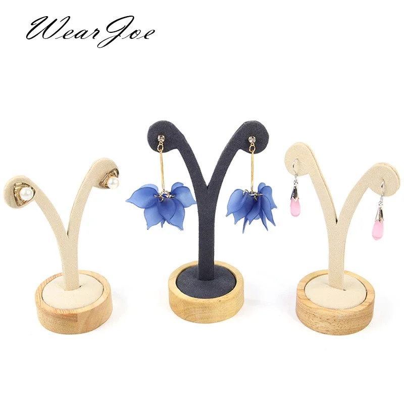 Wooden Jewelry Dangle Earrings Hook Ear Studs Rings Display Holder Organizer Ornament Eardrop Storage Rack Stand Hnager Showcase