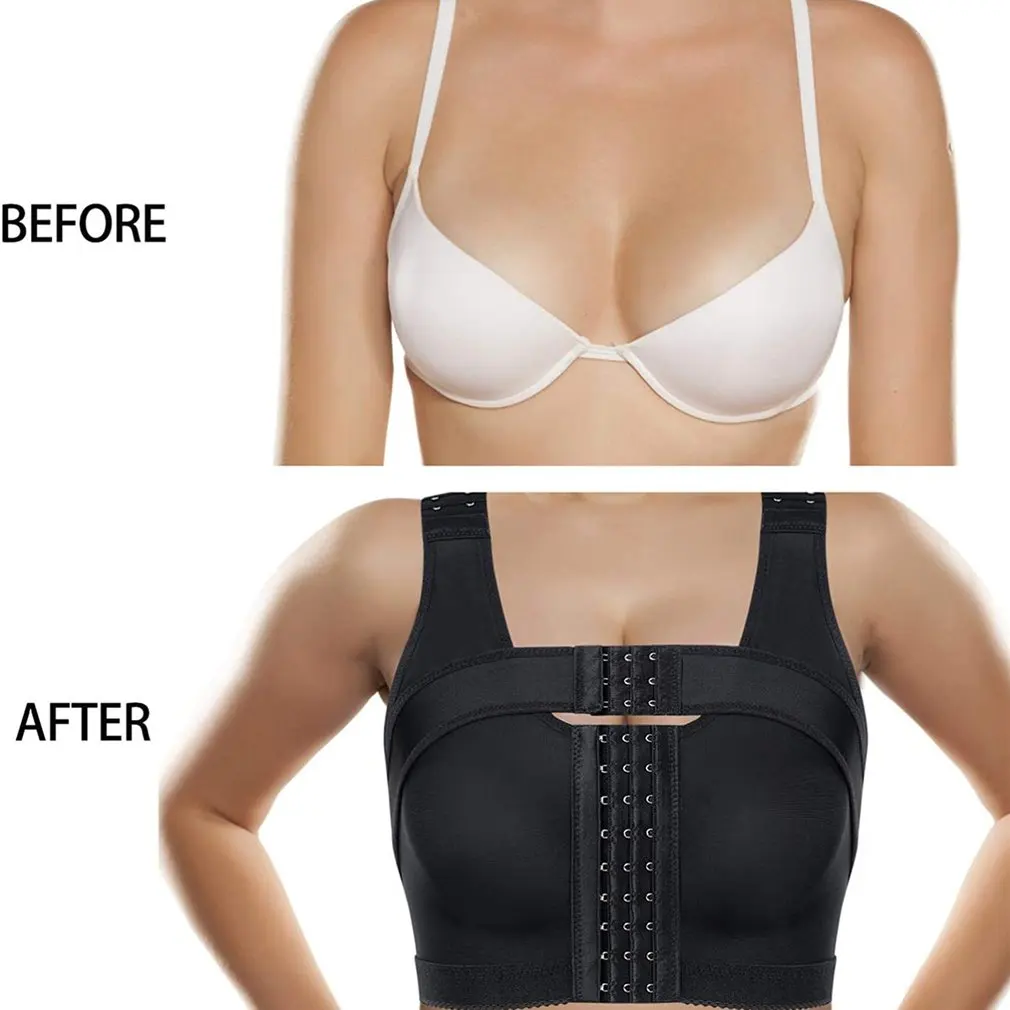 Humpback Posture Corrector High Arm Compression Bra Post Surgery Front  Closure Hooks Bralette Bras Crop Tops Brassiere Shaper - AliExpress