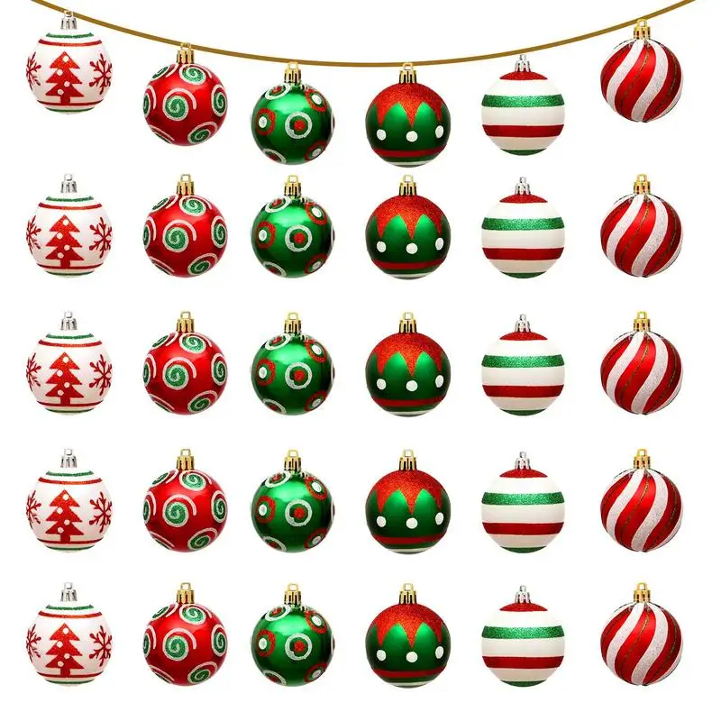 

30pcs/set Christmas Baubles Balls Ornaments 6CM Christmas Tree Decorations Balls Set Christmas Tree Hanging Pendants For New