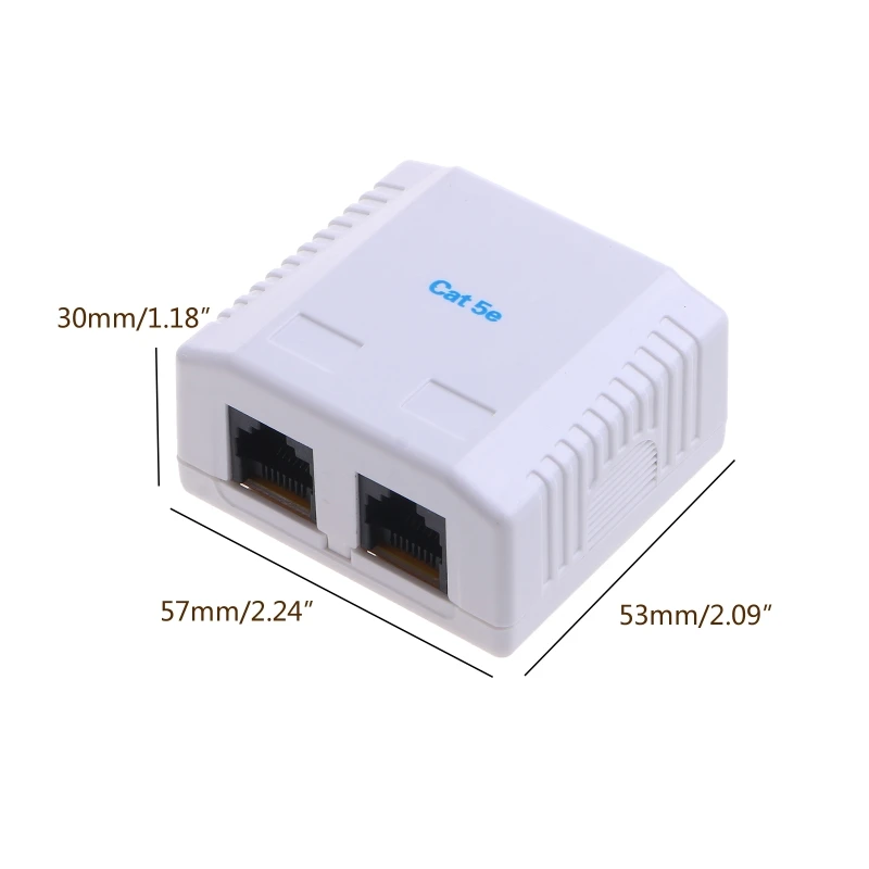RJ45 정션 박스 Cat5e 8P8C 네트워크 커넥터 2포트 암-암 데스크탑 연장 케이블 박스 U4LD