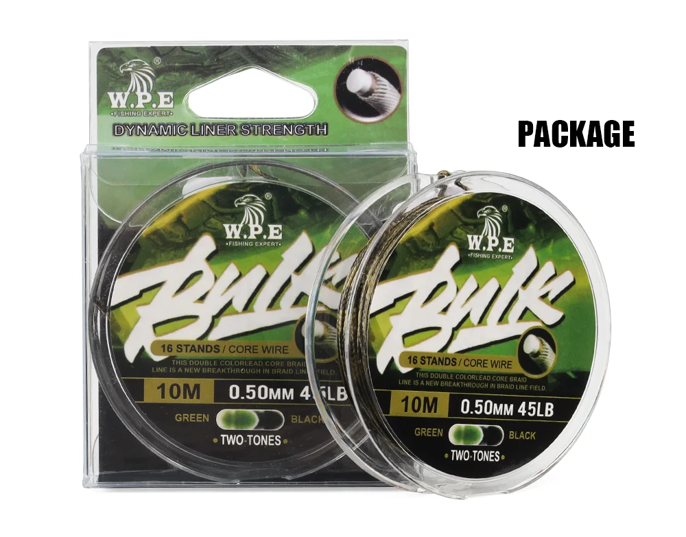 W.P.E 10m Lead Core Carp Fishing 16 Strands Braid Carp Fishing Line 0.50mm 45LB 20kg Hair Rigs Carp Feeder Fishing Tackle Pesca