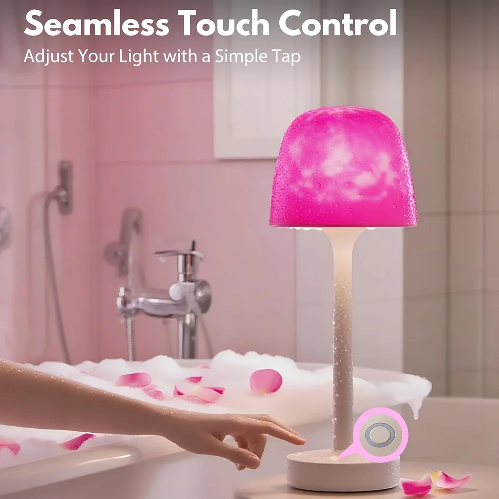 방수 샤워 램프 샤워실 내부용 RGB 욕실 램프 리모컨 터치 무선 샤워 라이트 16색 LED 오션 웨이브 프로젝터