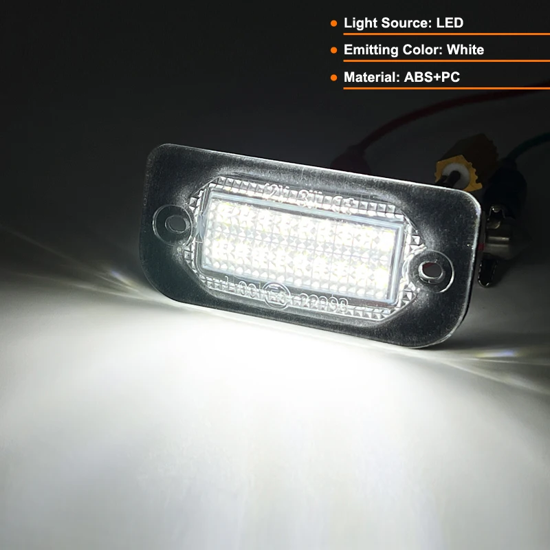 2Pcs For Benz W203 2-Door Coupe White LED Number License Plate Light