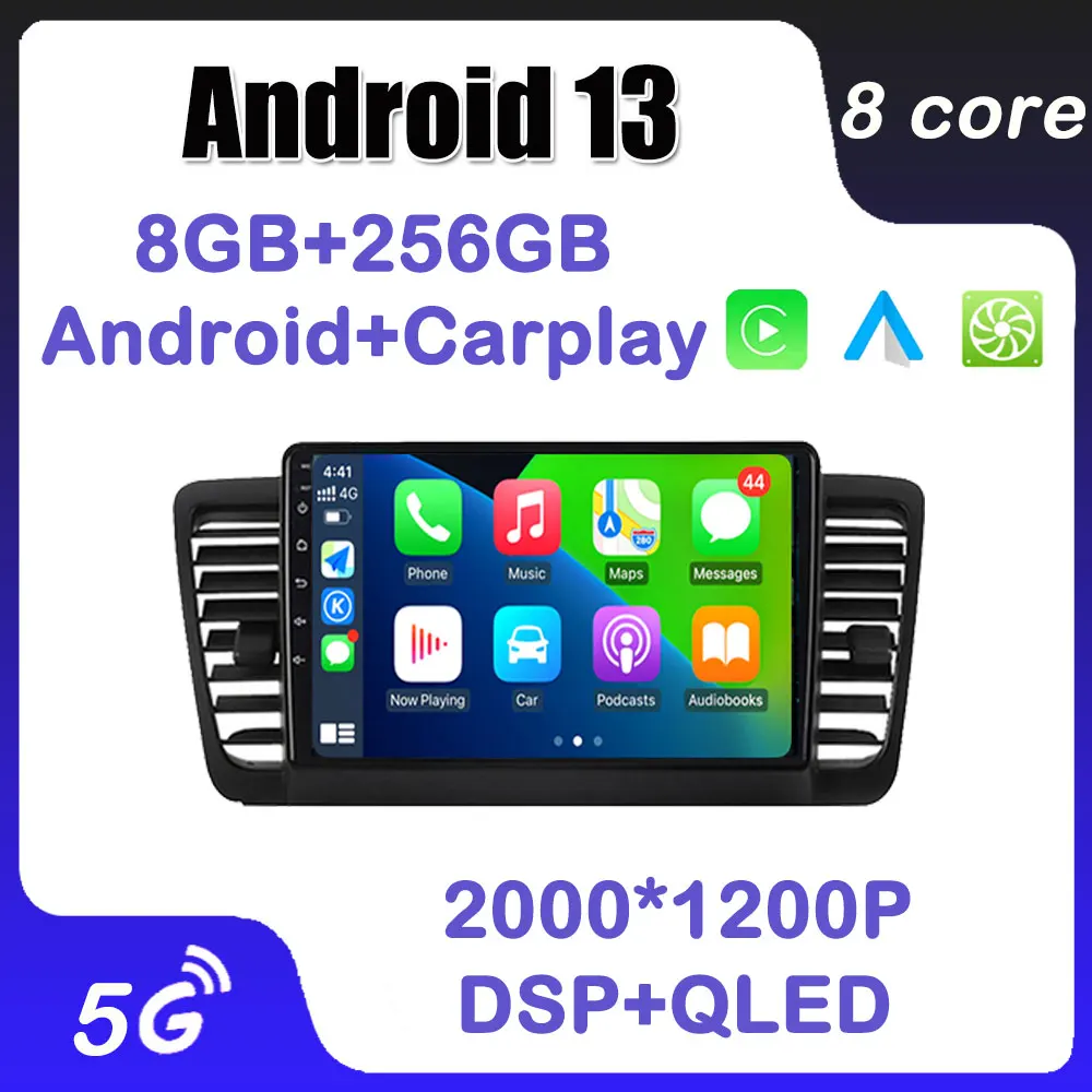 

Bluetooth DVR Android 13 For Subaru Outback 3 Legacy 4 2003 - 2009 Car Stereo Radio Multimedia Player Navigation GPS DSP IPS