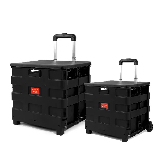 65L Tárolódoboz Kocsi Szupermarketek Összecsukása Kényelmes Vásárlási Zöldség Kosár Élelmiszerbolt - Image 4