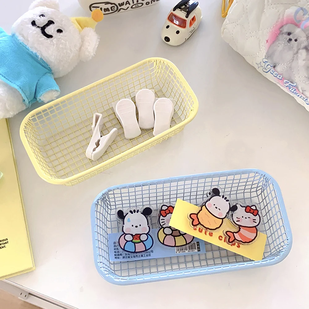 Metal Desktop Storage Basket For Stationery And Make-Up