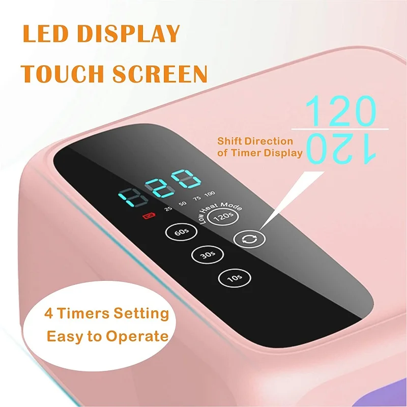 UV LED Nail Lamp, 15600mAh Nail Dryer for Gel Polish, Auto Sensor, Professional Gel Curing Lamp Gel Polish Light 4