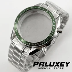 Premium Multifunctional 40mm Speedmaster Watch Case for Quartz Movements - Fits 20mm Strap (Green Bezel B)
