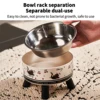 A fashion printed stainless steel pet bowl for feeding and water, high-legged cat bowl with neck protection, cartoon feeding dog 3