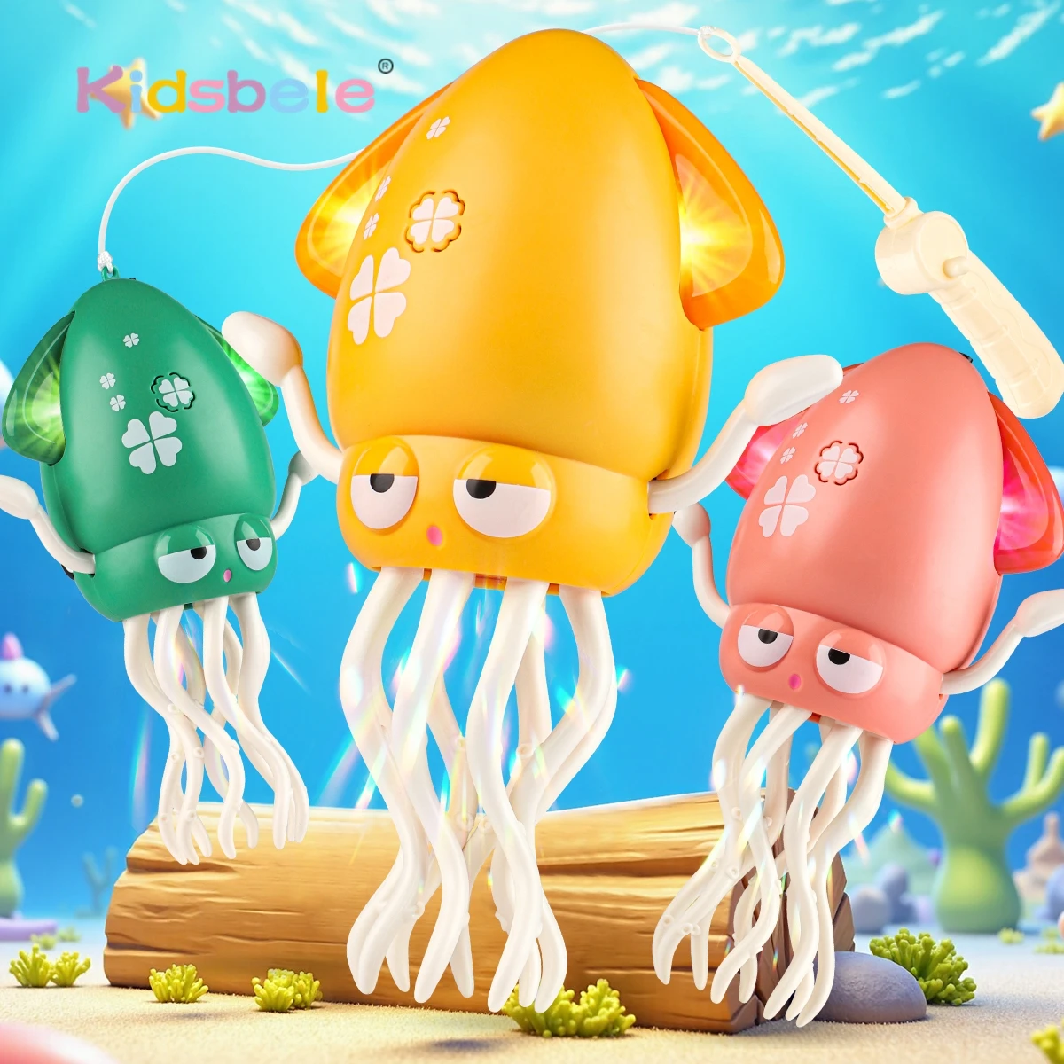 魔法の踊るタコ電動這うおもちゃ電動自動回避LEDライト&音楽スマート