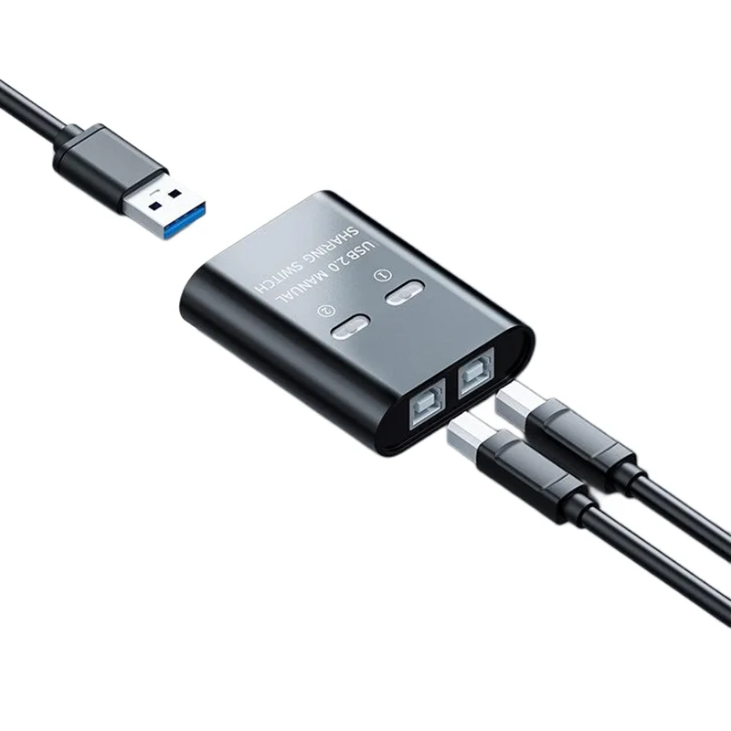 2 Input 1 Output Cable Splitter For Two Computers Sharing Printer USB Adapter_voghion.com